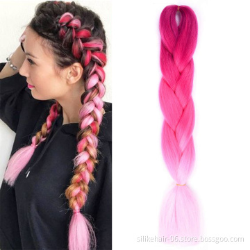 High Quality Wholesale 24 Inch Ombre PROTECTIVE STYLE LIGHTWEIGHT Jumbo Braids Hair Easy Braiding Synthetic Hair Extensions